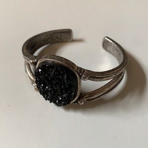 Lucky Brand Black Geode Cuff